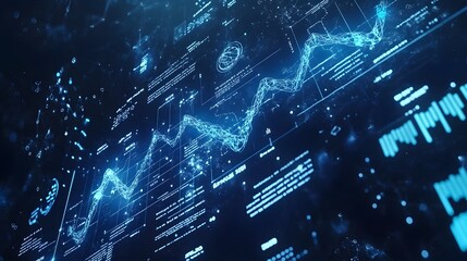Abstract Digital Data Visualization Showing Dynamic Network Flow