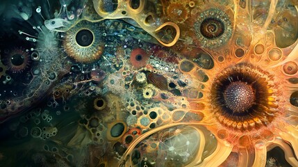 Fototapeta premium Abstract Cosmic Cellular Organic Structure Art