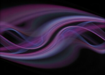 Fototapeta premium Abstract swirling purple wave lines on dark background