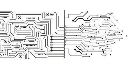 Black control panel abstract modern technology futuristic interface hud ui, Cyberpunk black circuit diagram on white background.