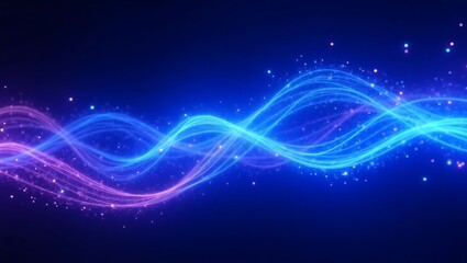 Obraz premium Abstract blue and purple wavy background. Generative Ai.