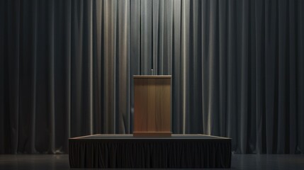 Four-foot black rectangular stage with black skirting displayed.
