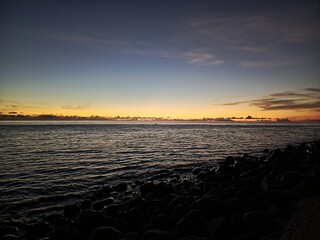 Naklejka premium sunset over the sea