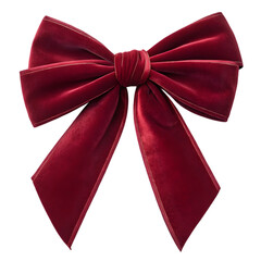 Red Bow Isolated on White Background, Perfect for Gift Wrapping and Festive Decorations