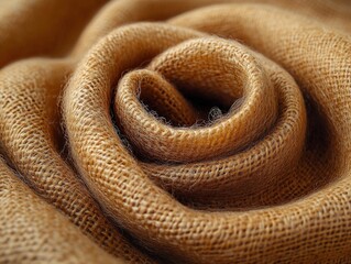 Fototapeta premium Close-up of curled brown fabric. Background is blurred, ideal for textile use