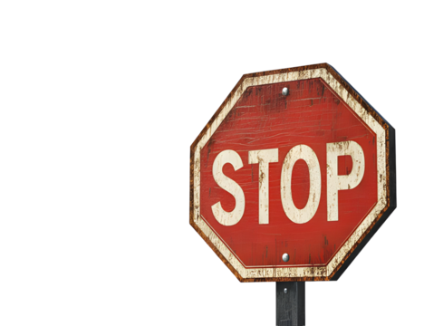 stop sign on transparent background
