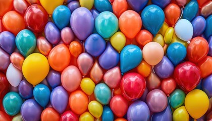 Obraz premium Seamless Background of Vibrant Multicolored Clay Balloons with Bold Hues for Joyful Childrens Themes