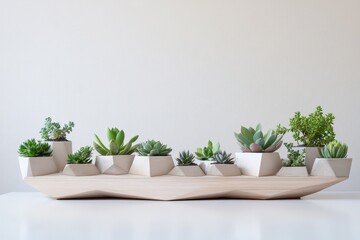 Fototapeta premium Modern Geometric Succulent Planter Arrangement