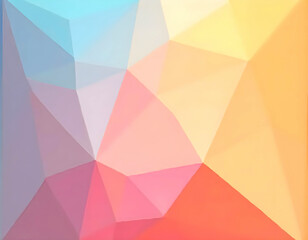 Colorful abstract geometric background with overlapping triangles in various shades of blue, pink, and orange