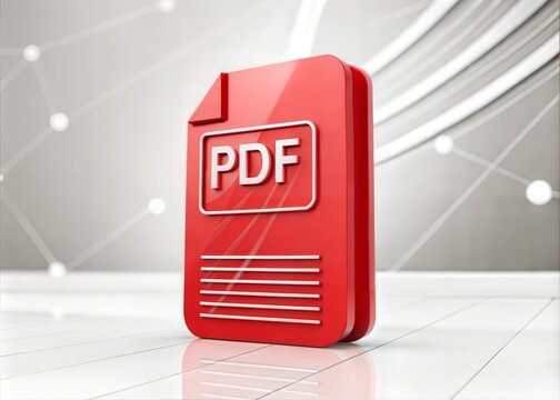 3D PDF Icon Isolated on Background - Modern and Realistic Design