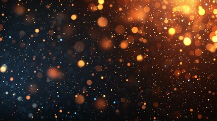 Fototapeta premium Illuminating bokeh particles dancing in the air abstract background digital art dark atmosphere close-up view visual concept