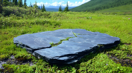 Cutout of an old stone sign plate