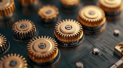 Intricate mechanical components close-up industrial technology workshop environment macro viewpoint precision engineering