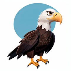 Obraz premium 3d illustration of eagle cartoon isolated on white background
