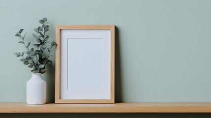 Minimalist framed artwork display modern home interior decorative setup calm environment eye-level view aesthetic concept