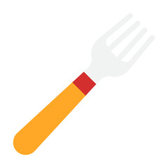 Colorful Plastic Fork with Red and Yellow Handle