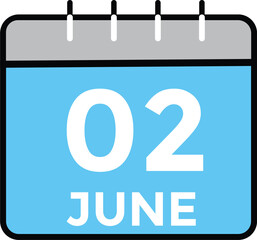 2 June - daily calendar Icon
