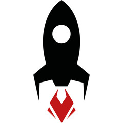 Simple vector icon rocket
