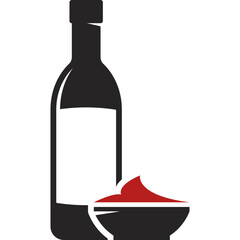 Simple vector icon spicy sauce bottle
