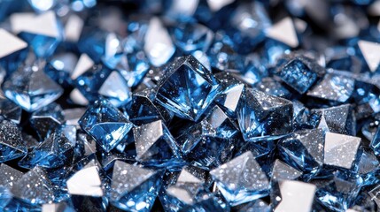 Dazzling Blue Gems: A Close-Up Look at Sparkling Crystals