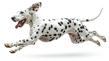 Dynamic Dalmatian Dog in Motion: A Stunning Full-Body Photo