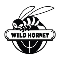 Dynamic wild hornet logo vector design, ideal for sports teams and business branding. Sleek, professional, and versatile illustration for bold visual identity.