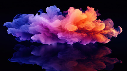 Fototapeta premium Colorful smoke, explosion effect, black background