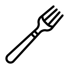 Minimalist Line Art Fork Icon