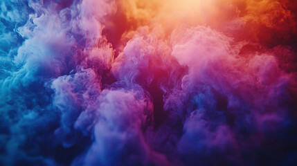 Colorful smoke, explosion effect, black background