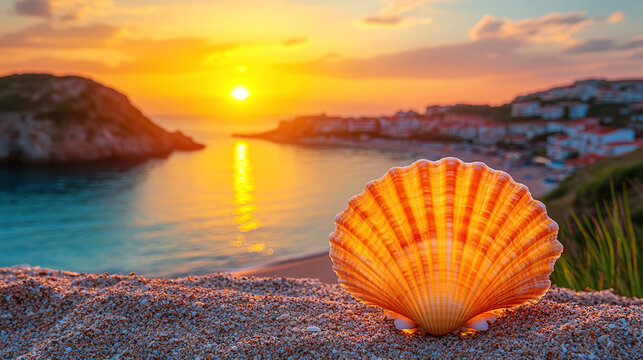 Seashell Sunset A seashell at sunset by the ocean