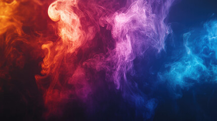 Obraz premium Colorful smoke, explosion effect, black background