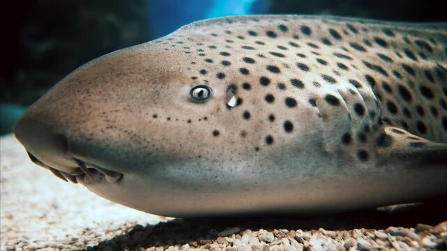 Close up of a zebra shark in the water