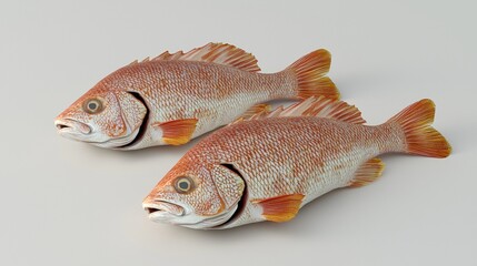 Freshly caught red snapper ready for preparation at a local market in the early morning