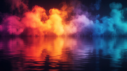 Fototapeta premium Colorful smoke, explosion effect, black background