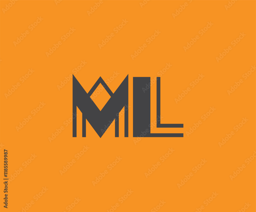 Wall mural M and L logo design. ML abstract Letters Logo Monogram. This logo design is the process of creating a visual symbol that represents a brand, company, or individual.