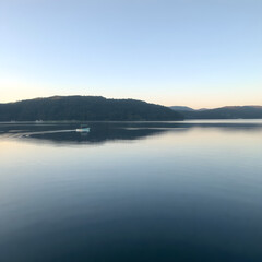 sunset over the lake