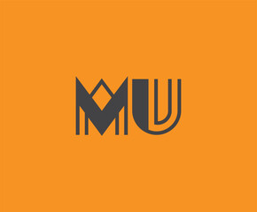 M and U logo design. MU abstract Letters Logo Monogram. This logo design is the process of creating a visual symbol that represents a brand, company, or individual.