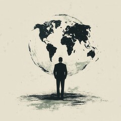 A businessman contemplating the world ahead.