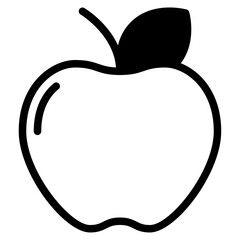 Stylized Black Apple Icon