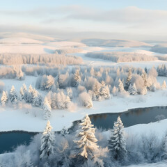 winter landscape with trees