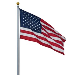 Fototapeta premium Realistic American Flag Displayed on a Plain White Surface