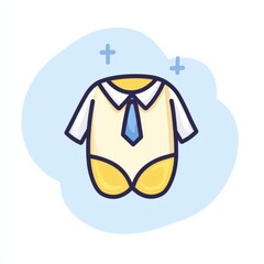 Fototapeta premium Stylish children's bodysuit with tie design.