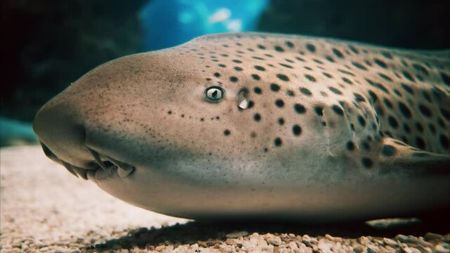 Close up of a zebra shark in the water