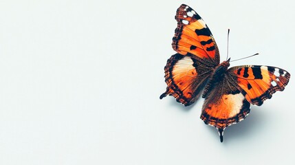 A colorful butterfly with orange and black wings resting on a flower in a beautiful garden during the summer