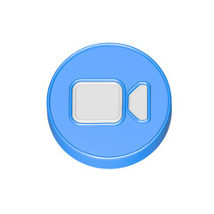 video call symbol icon 3d rendering app for web