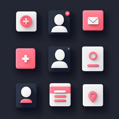Colorful Neumorphic UI Icon Set
