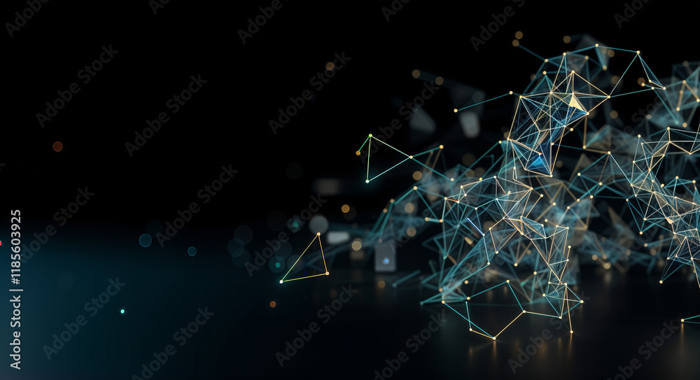 Fototapete abstract tech background with lines and holographic elements . generative ai
