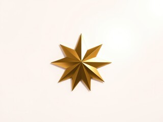 Obraz premium A gold star centered on a plain white surface with a soft warm glow, glowing star, soft light