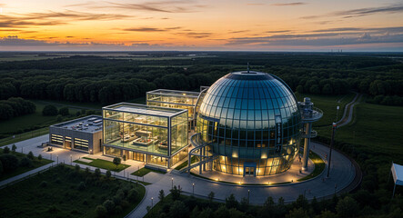 Obraz premium eco-friendly factory production . Generative AI