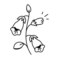 Foxglove plant icon in drawing style 

